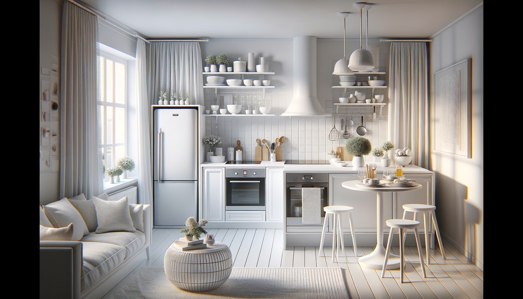 Искусство дизайна: превращение маленькой белой кухни в стильное и уютное пространство