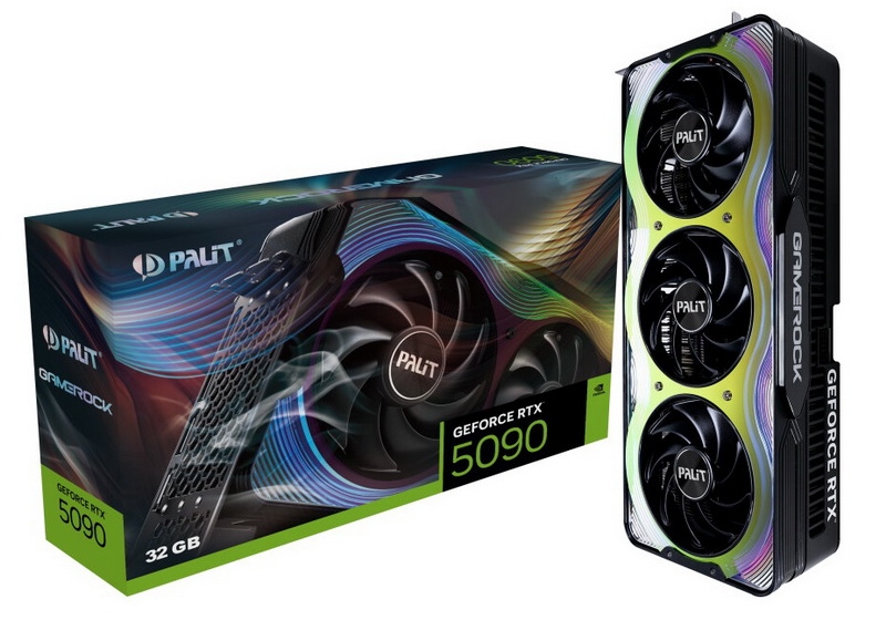 Palit представила видеокарты GeForce RTX 5090, RTX 5080, RTX 5070 Ti и RTX 5070 в версиях GameRock и GamingPro