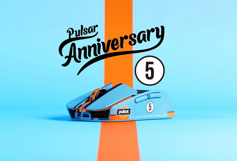 Pulsar выпустила сверхкомпактную и очень лёгкую геймерскую мышь X2F 5th Anniversary Edition с сенсором на 32 000 DPI
